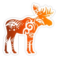 Tribal Tattoo Moose Elk Gift Idea' Sticker